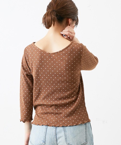 natural couture(ナチュラルクチュール)の「ドットワッフルプルオーバー(Tシャツ/カットソー・レディース・アイボリー/ピンク系その他/ブラック・FREE)」の20枚目の写真