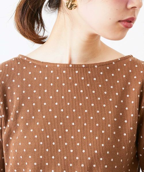 natural couture(ナチュラルクチュール)の「ドットワッフルプルオーバー(Tシャツ/カットソー・レディース・アイボリー/ピンク系その他/ブラック・FREE)」の21枚目の写真