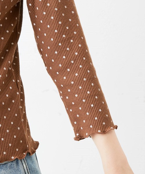 natural couture(ナチュラルクチュール)の「ドットワッフルプルオーバー(Tシャツ/カットソー・レディース・アイボリー/ピンク系その他/ブラック・FREE)」の22枚目の写真