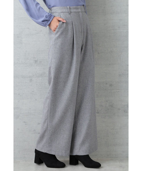 NATURAL BEAUTY BASIC（ナチュラルビューティーベーシック）の「【雑誌掲載】シルクネップワイドパンツ（その他パンツ・レディース・ブラック/グレー・SMALL/MEDIUM/X-SMALL）」の3枚目の写真