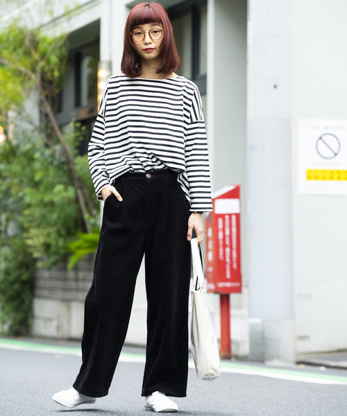 WEGO（ウィゴー）の「WEGO/コーデュロイストレートワイドパンツ（その他パンツ・レディース・ブラック/ブラウン/アイボリー/ライトピンク/ライトグレー・FREE）」の11枚目の写真