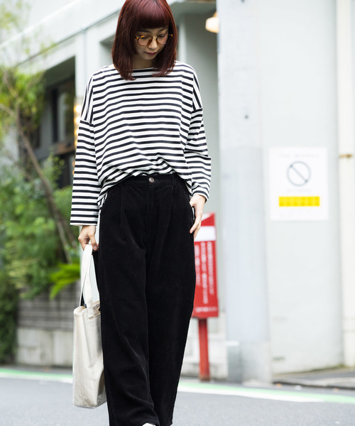 WEGO（ウィゴー）の「WEGO/コーデュロイストレートワイドパンツ（その他パンツ・レディース・ブラック/ブラウン/アイボリー/ライトピンク/ライトグレー・FREE）」の22枚目の写真