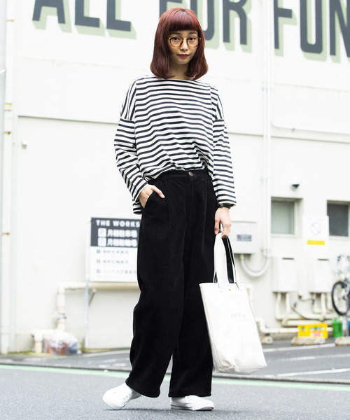 WEGO（ウィゴー）の「WEGO/コーデュロイストレートワイドパンツ（その他パンツ・レディース・ブラック/ブラウン/アイボリー/ライトピンク/ライトグレー・FREE）」の19枚目の写真