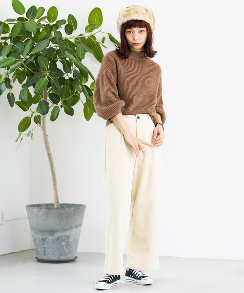 WEGO（ウィゴー）の「WEGO/コーデュロイストレートワイドパンツ（その他パンツ・レディース・ブラック/ブラウン/アイボリー/ライトピンク/ライトグレー・FREE）」の17枚目の写真