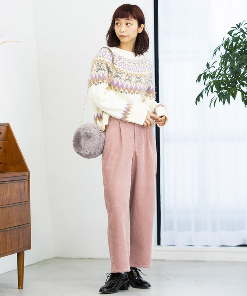 WEGO（ウィゴー）の「WEGO/コーデュロイストレートワイドパンツ（その他パンツ・レディース・ブラック/ブラウン/アイボリー/ライトピンク/ライトグレー・FREE）」の15枚目の写真