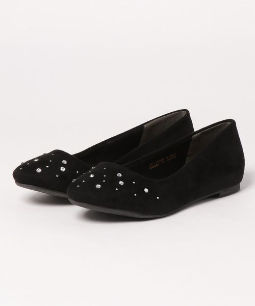 GeeRA(ジーラ)の「キラキラビジューフラットシューズ(パンプス・レディース・ブラック/ネイビー/ブラウン/ピンク・SMALL/MEDIUM/LARGE/X-LARGE)」の2枚目の写真