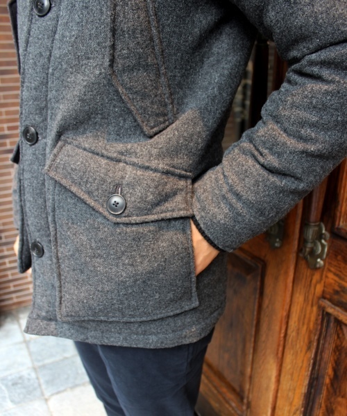 JOURNAL STANDARD(ジャーナルスタンダード)の「★ツイードダウンミリタリーパーカー # (ダウンジャケット/コート・メンズ・ネイビー/グレー/カーキ・SMALL/MEDIUM/LARGE)」の7枚目の写真