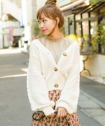 SpRay | アゼケーブルＶネックカーディガン(カーディガン/ボレロ)