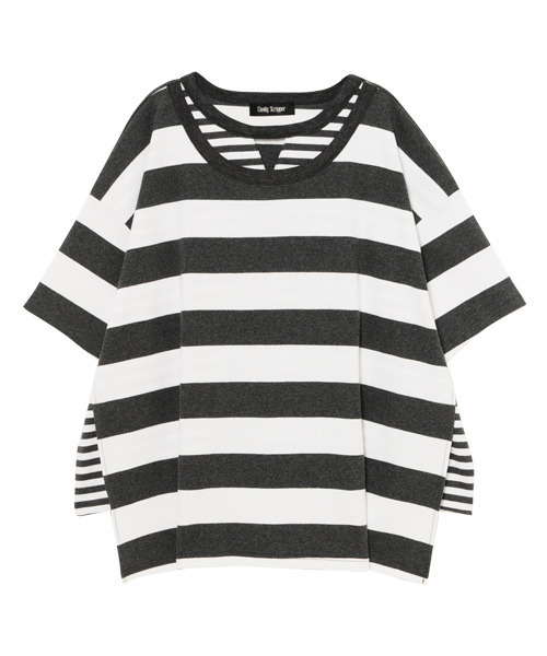 Candy Stripper（キャンディストリッパー）の「BORDER ON ボータートップス（Tシャツ/カットソー・レディース・ブラック/ネイビー/グレー/ブラック系その他・2）」の3枚目の写真