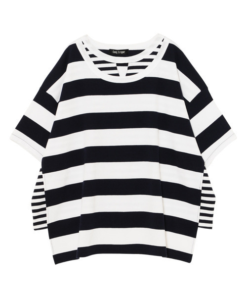 Candy Stripper（キャンディストリッパー）の「BORDER ON ボータートップス（Tシャツ/カットソー・レディース・ブラック/ネイビー/グレー/ブラック系その他・2）」の6枚目の写真