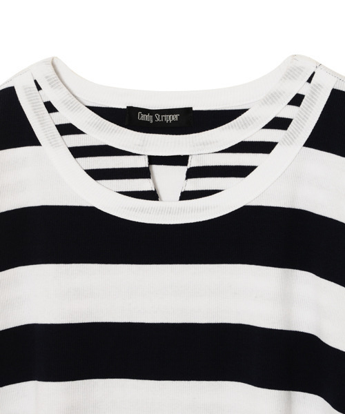 Candy Stripper（キャンディストリッパー）の「BORDER ON ボータートップス（Tシャツ/カットソー・レディース・ブラック/ネイビー/グレー/ブラック系その他・2）」の11枚目の写真
