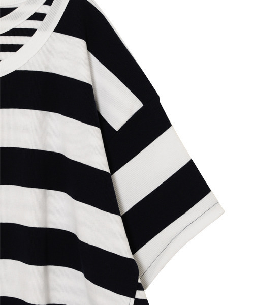 Candy Stripper（キャンディストリッパー）の「BORDER ON ボータートップス（Tシャツ/カットソー・レディース・ブラック/ネイビー/グレー/ブラック系その他・2）」の7枚目の写真