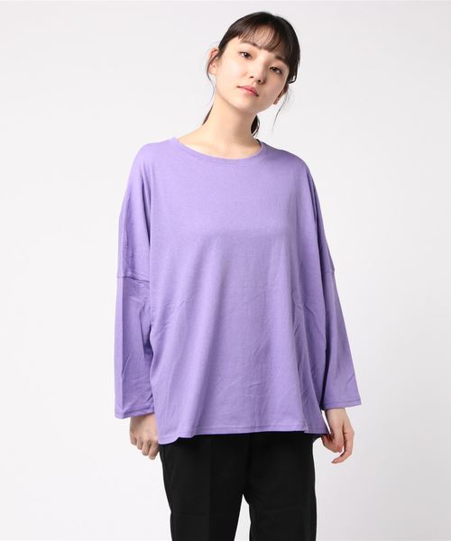 ROGER AND RAW(ロジャーアンドロウ)の「Roger&Raw / Back切替プリントT(Tシャツ/カットソー・レディース・ホワイト/ブラック/ライトパープル・M)」の3枚目の写真