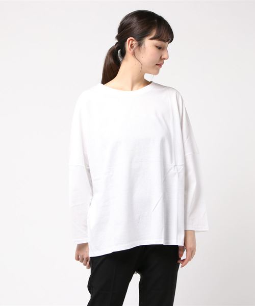 ROGER AND RAW(ロジャーアンドロウ)の「Roger&Raw / Back切替プリントT(Tシャツ/カットソー・レディース・ホワイト/ブラック/ライトパープル・M)」の1枚目の写真