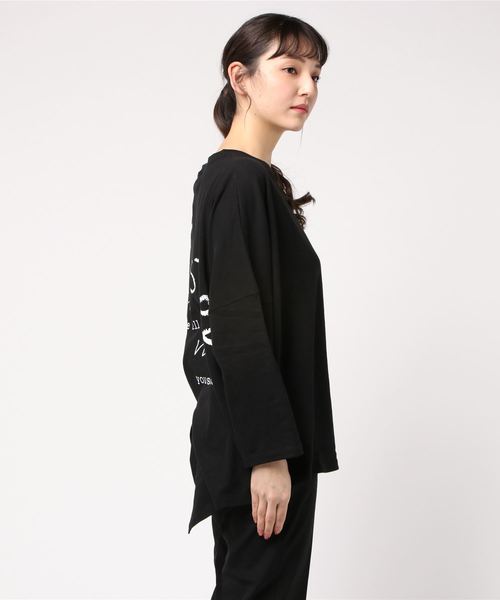 ROGER AND RAW(ロジャーアンドロウ)の「Roger&Raw / Back切替プリントT(Tシャツ/カットソー・レディース・ホワイト/ブラック/ライトパープル・M)」の6枚目の写真