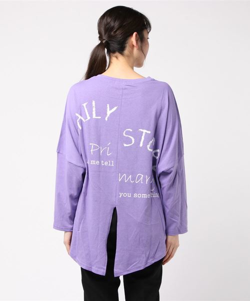 ROGER AND RAW(ロジャーアンドロウ)の「Roger&Raw / Back切替プリントT(Tシャツ/カットソー・レディース・ホワイト/ブラック/ライトパープル・M)」の5枚目の写真