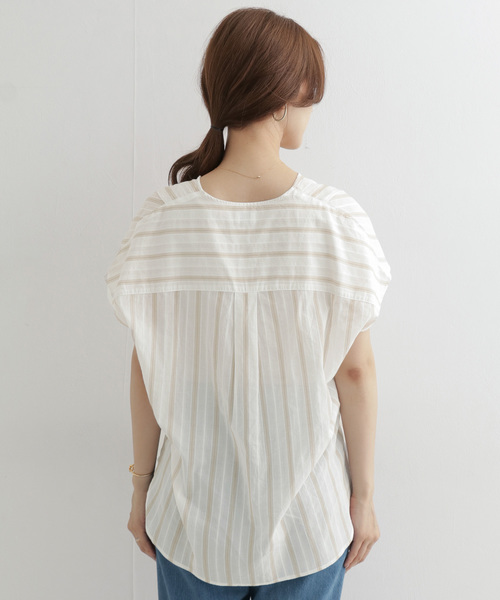 URBAN RESEARCH DOORS（アーバンリサーチドアーズ）の「ストライプコクーンシャツ∴（シャツ/ブラウス・レディース・ブルー/キャメル・ONE）」の20枚目の写真