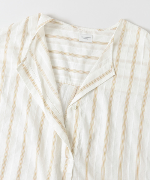 URBAN RESEARCH DOORS（アーバンリサーチドアーズ）の「ストライプコクーンシャツ∴（シャツ/ブラウス・レディース・ブルー/キャメル・ONE）」の11枚目の写真