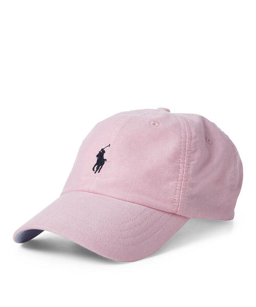 POLO RALPH LAUREN(ポロ ラルフ ローレン)の「コットン オックスフォード ベースボール キャップ(キャップ・メンズ・ピンク・ONE SIZE)」の1枚目の写真