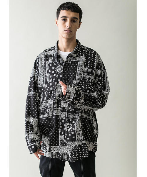 PAIZLY PRINT OVER SIZED CPO/シャツ　mサイズ MONKEY TIME（モンキータイム）の「＜monkey time＞ PAIZLY PRINT OVER