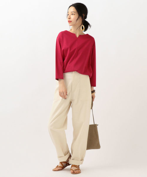SHIPS（シップス）の「ALBINI: キーネックプルオーバー（Tシャツ/カットソー・レディース・ブラック/ピンク/ベージュ系その他・ONE SIZE）」の15枚目の写真