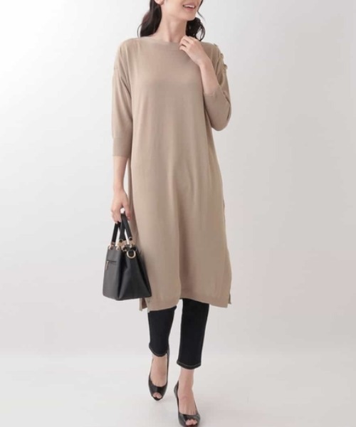 セール ショルダー釦ニットワンピース ワンピース Ofuon オフオン のファッション通販 Zozotown