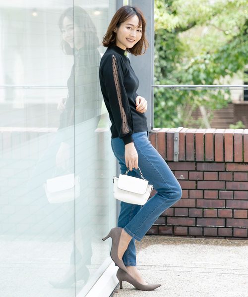 KOBE LETTUCE（コウベレタス）の「袖チュールニットトップス（ニット/セーター・レディース・ブラック/ブルー/ホワイト系その他・FREE）」の10枚目の写真