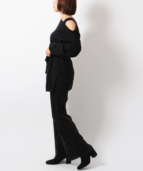 VENCEEXCHANGE（ヴァンスエクスチェンジ）の「ワンショルドッキングチュニック（ニット/セーター・レディース・ブラック/ベージュ/オフホワイト・M）」の4枚目の写真