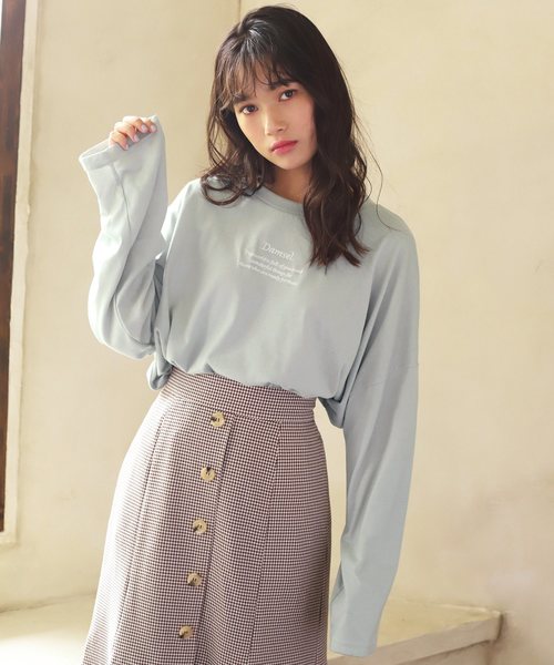 one after another NICE CLAUP（ワンアフターアナザーナイスクラップ）の「アソートロゴロンT（Tシャツ/カットソー・レディース・オフホワイト/ブラウン/ミント・FREE）」の4枚目の写真