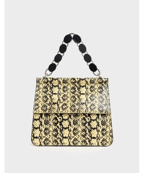 CHARLES & KEITH（チャールズ & キース）の「アクリルトーティシェル トップハンドルバッグ / Acrylic Tortoiseshell Top Handle Bag（ハンドバッグ・レディース・ブラック/イエロー/タン/ベージュ・M）」の18枚目の写真