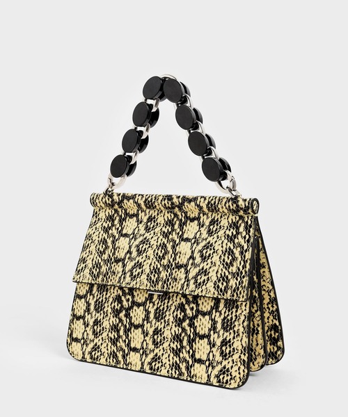 CHARLES & KEITH（チャールズ & キース）の「アクリルトーティシェル トップハンドルバッグ / Acrylic Tortoiseshell Top Handle Bag（ハンドバッグ・レディース・ブラック/イエロー/タン/ベージュ・M）」の20枚目の写真