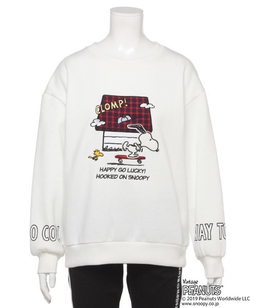 セール Peanuts 裏起毛 ワッペンつきトレーナー スウェット Blue Cross Girls ブルークロスガールズ のファッション通販 Zozotown