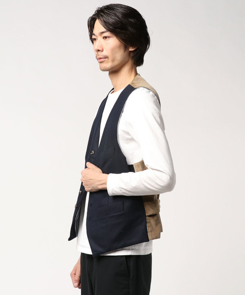 SHIPS(シップス)の「MAN1924: TAILORING ネイビー ソリッド ベスト(ベスト・メンズ・ネイビー・MEDIUM/LARGE)」の2枚目の写真
