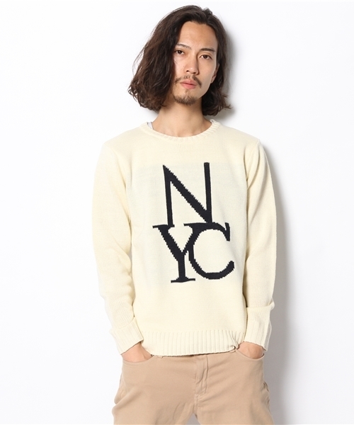 WEGO(ウィゴー)の「WEGO/NYCロゴニット(ニット/セーター・メンズ・ホワイト/ブラック・LARGE/MEDIUM)」の10枚目の写真