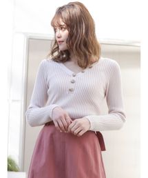 dazzlin | デザインボタンリブニットトップス(ニット/セーター)