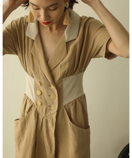 TODAYFUL（トゥデイフル）の「ダブルシャツコンビネゾン（つなぎ/オールインワン・レディース・ナチュラル/クリーム・36inch/38inch）」の5枚目の写真