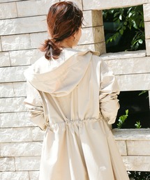 n'ee-ne | 人気☆撥水ロング丈フードコート(トレンチコート)