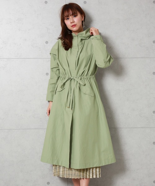 n'ee-ne(ネーネ)の「撥水ロング丈フードコート(トレンチコート・レディース・ネイビー/カーキ/グレイッシュベージュ/ダークベージュ/ライトベージュ・L/M)」の21枚目の写真