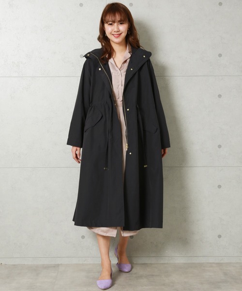 n'ee-ne(ネーネ)の「撥水ロング丈フードコート(トレンチコート・レディース・ネイビー/カーキ/グレイッシュベージュ/ダークベージュ/ライトベージュ・L/M)」の19枚目の写真