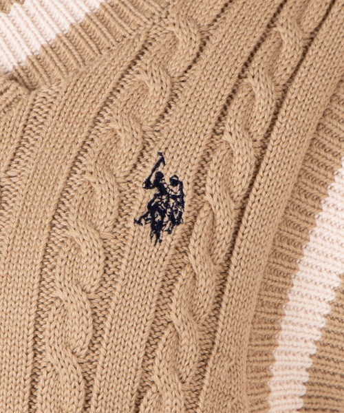 U.S. POLO ASSN.（ユーエスポロアッスン）の「∴WEGO/U.S. POLO ASSN.別注チルデンベスト（ベスト・レディース・ベージュ/オフホワイト/グリーン/アイボリー/ベージュ系その他・FREE）」の8枚目の写真