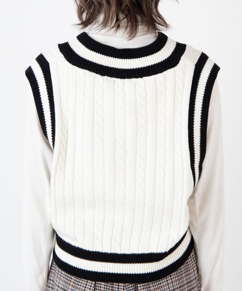 U.S. POLO ASSN.（ユーエスポロアッスン）の「∴WEGO/U.S. POLO ASSN.別注チルデンベスト（ベスト・レディース・ベージュ/オフホワイト/グリーン/アイボリー/ベージュ系その他・FREE）」の19枚目の写真