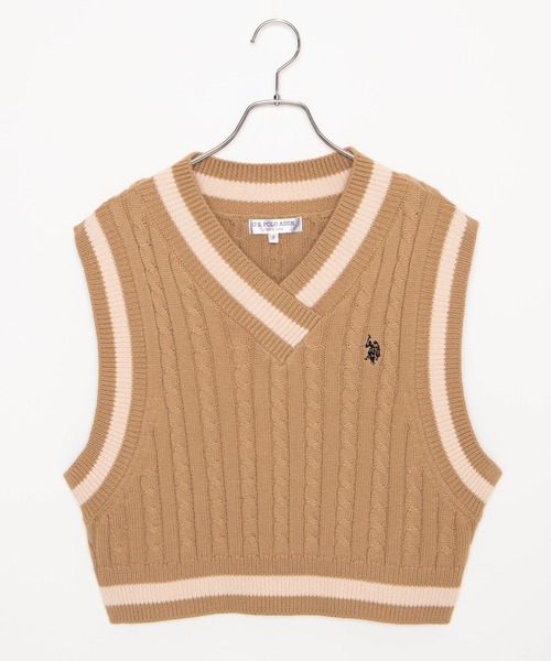 U.S. POLO ASSN.（ユーエスポロアッスン）の「∴WEGO/U.S. POLO ASSN.別注チルデンベスト（ベスト・レディース・ベージュ/オフホワイト/グリーン/アイボリー/ベージュ系その他・FREE）」の7枚目の写真