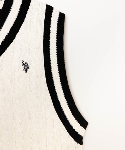 U.S. POLO ASSN.（ユーエスポロアッスン）の「∴WEGO/U.S. POLO ASSN.別注チルデンベスト（ベスト・レディース・ベージュ/オフホワイト/グリーン/アイボリー/ベージュ系その他・FREE）」の13枚目の写真