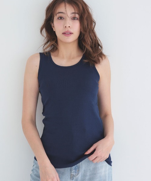 DONOBAN（ドノバン）の「コットンフライスタンクトップ（タンクトップ・レディース・ブラック/ホワイト/チャコールグレー/ネイビー/カーキ/杢グレー/グレイッシュベージュ・LL/M/L/4L/3L）」の7枚目の写真