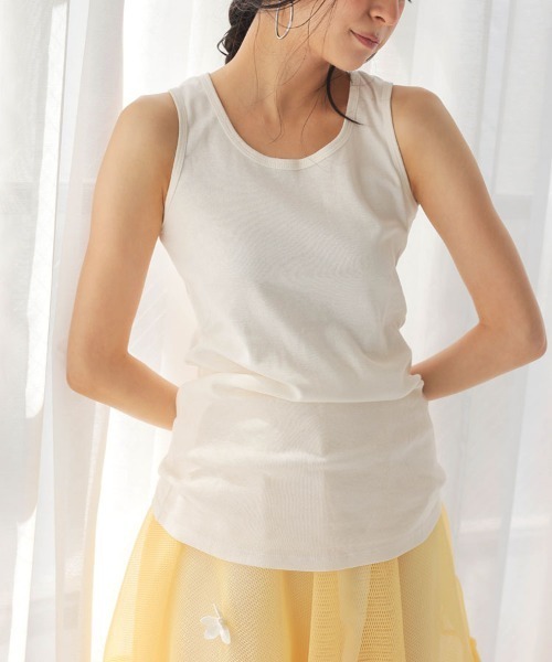 DONOBAN（ドノバン）の「コットンフライスタンクトップ（タンクトップ・レディース・ブラック/ホワイト/チャコールグレー/ネイビー/カーキ/杢グレー/グレイッシュベージュ・LL/M/L/4L/3L）」の2枚目の写真