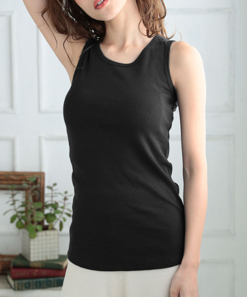 DONOBAN（ドノバン）の「コットンフライスタンクトップ（タンクトップ・レディース・ブラック/ホワイト/チャコールグレー/ネイビー/カーキ/杢グレー/グレイッシュベージュ・LL/M/L/4L/3L）」の3枚目の写真