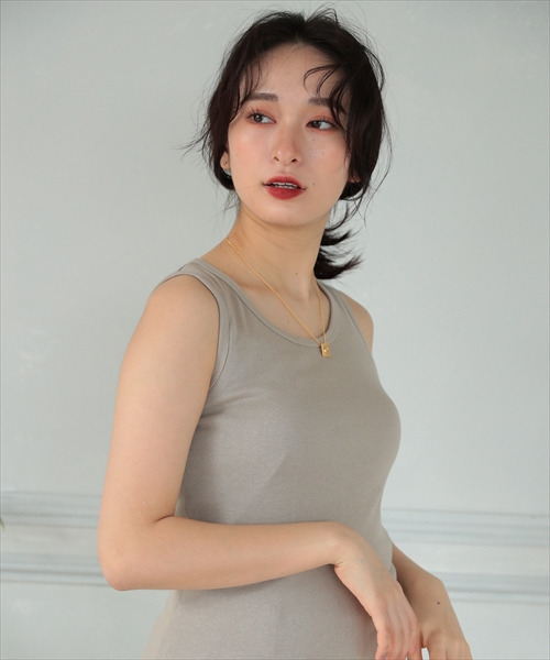 DONOBAN（ドノバン）の「コットンフライスタンクトップ（タンクトップ・レディース・ブラック/ホワイト/チャコールグレー/ネイビー/カーキ/杢グレー/グレイッシュベージュ・LL/M/L/4L/3L）」の18枚目の写真