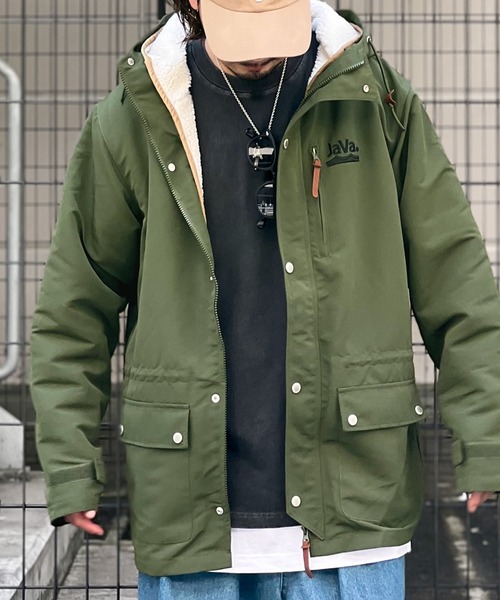 Java（ジャバ）の「《JaVa ジャバコラボ》3WAYミドル丈無地マウンテンパーカー(ライナー取外し可)（マウンテンパーカー・メンズ・ブラック/ライトベージュ/ダークベージュ/ネイビー/ダークカーキ・MEDIUM/LARGE/X-LARGE）」の14枚目の写真