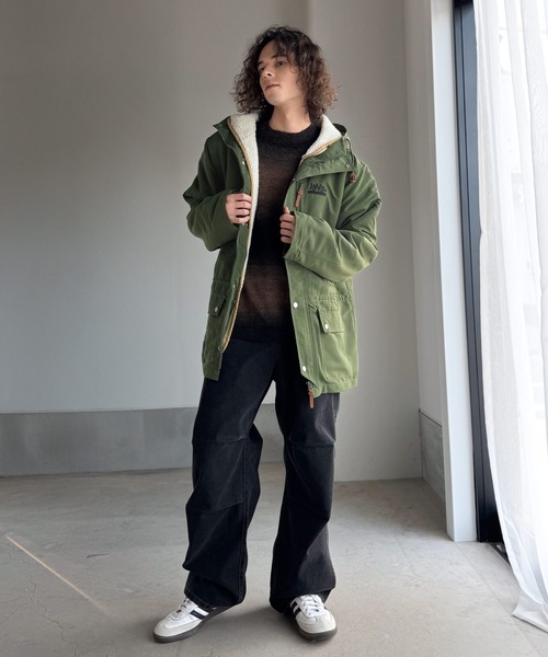 セール】《JaVa ジャバコラボ》3WAYミドル丈無地マウンテンパーカー