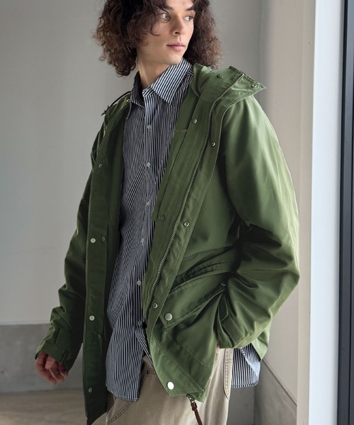 セール】《JaVa ジャバコラボ》3WAYミドル丈無地マウンテンパーカー